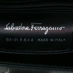 Salvatore Ferragamo Black Leather Kelly Top Handle Bag