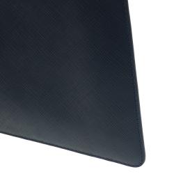 Pre Owned Salvatore Ferragamo Navy Blue Leather Gancio Wristlet Clutch