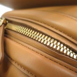 Pre Owned Salvatore Ferragamo Brown Leather Bowling Bag