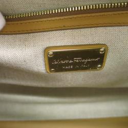 Pre Owned Salvatore Ferragamo Brown Leather Bowling Bag