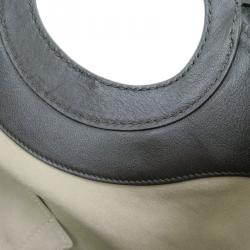 Pre Owned حقيبة يد سالفاتوري فيراغامو فيا ميتا فراء بيضاء/بني