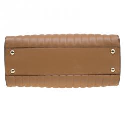 مملوكة مسبقًا Salvatore Ferragamo Brown Vertical Stripe Leather Marlene Tote