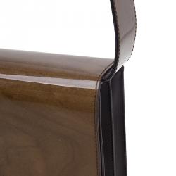 Pre Owned حقيبة كتف سلفاتوري فيراغامو غطاء خشب بني 