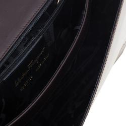 Pre Owned حقيبة كتف سلفاتوري فيراغامو غطاء خشب بني 