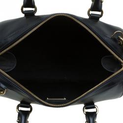 Pre Owned Salvatore Ferragamo Black Leather Bowling Bag