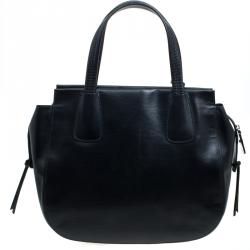 Pre Owned Salvatore Ferragamo Black Leather Mardea Tote