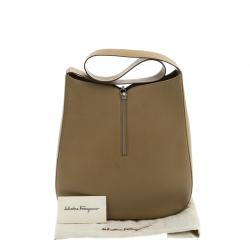 Pre Owned حقيبة سالفاتوري فيراغامو جلد بنية