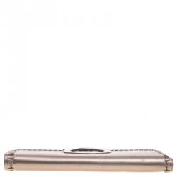 Pre Owned Salvatore Ferragamo Bronze Leather Musa Gancini Clutch
