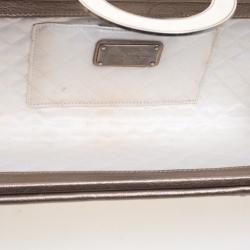 Pre Owned Salvatore Ferragamo Bronze Leather Musa Gancini Clutch