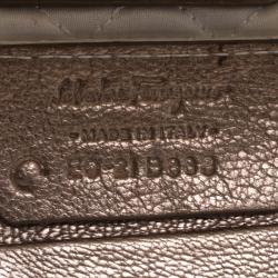 Pre Owned Salvatore Ferragamo Bronze Leather Musa Gancini Clutch
