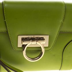 Pre Owned حقيبة كتف سالفاتوري فيراغامو جلد خضراء