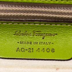 Pre Owned حقيبة كتف سالفاتوري فيراغامو جلد خضراء