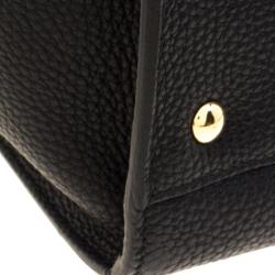 Pre Owned حقيبة يد سالفاتوري فيراغامو أمي متوسطة جلد سوداء