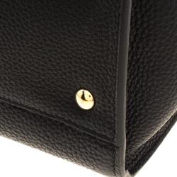 Pre Owned حقيبة يد سالفاتوري فيراغامو أمي متوسطة جلد سوداء