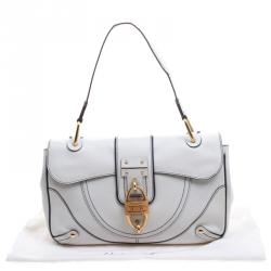 Pre Owned حقيبة كتف سالفاتوري فيراغامو أيقونة بامبو جلد بيضاء