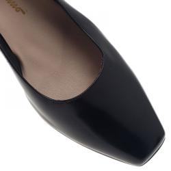 Pre Owned Salvatore Ferragamo Black Leather My Wings 55 Wedge Pumps Size 39