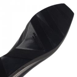 Pre Owned Salvatore Ferragamo Black Leather My Wings 55 Wedge Pumps Size 39