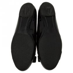 مملوكة مسبقًا Salvatore Ferragamo Black Leather Varina Ballet Flats Size 39