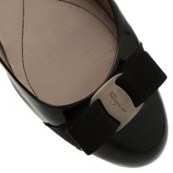 مملوكة مسبقًا Salvatore Ferragamo Black Leather Varina Ballet Flats Size 39