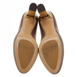 مملوكة مسبقًا Salvatore Ferragamo Purple Leather Platform Pumps Size 37.5