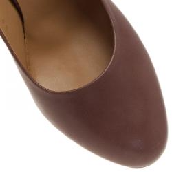 مملوكة مسبقًا Salvatore Ferragamo Purple Leather Platform Pumps Size 37.5