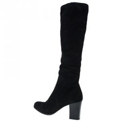 Pre Owned Salvatore Ferragamo Black Suede Knee Boots Size 40