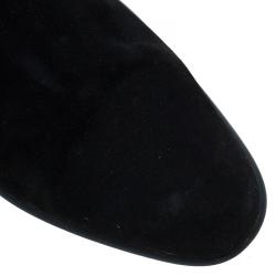 Pre Owned Salvatore Ferragamo Black Suede Knee Boots Size 40
