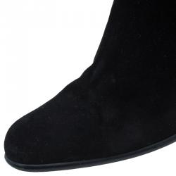 Pre Owned Salvatore Ferragamo Black Suede Knee Boots Size 40