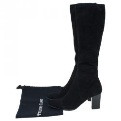 Pre Owned Salvatore Ferragamo Black Suede Knee Boots Size 40