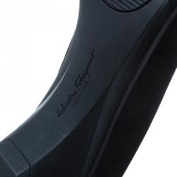 Pre Owned Salvatore Ferragamo Black Suede Pumps Size 39.5