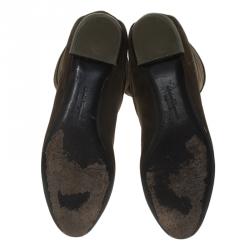 Pre Owned Salvatore Ferragamo Brown Suede 'My Sweet' Boots Size 38