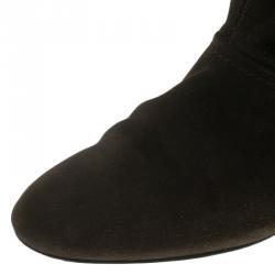 Pre Owned Salvatore Ferragamo Brown Suede 'My Sweet' Boots Size 38