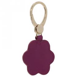Pre Owned Salvatore Ferragamo Pink Leather Flower Bag Charm