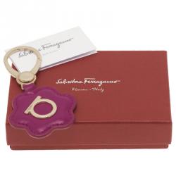 Pre Owned Salvatore Ferragamo Pink Leather Flower Bag Charm