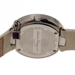 Pre Owned ساعة يد نسائية سالفاتوري فيراغامو غانسينو سباركلنغ ستانلس ستيل بيضاء 36مم