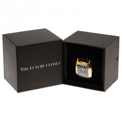 Pre Owned Salvatore Ferragamo Black Gold-Plated Stainless Steel Classic Women's Wristwatch 38MM