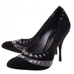 Sebastian Black Studded Suede Pumps Size 39
