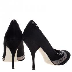 Sebastian Black Studded Suede Pumps Size 39
