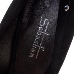 Sebastian Black Studded Suede Pumps Size 39