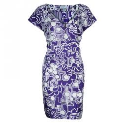 مملوكة مسبقًا فستان سي باي كلوي بنفسجي طباعة تجريدية M