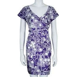 مملوكة مسبقًا فستان سي باي كلوي بنفسجي طباعة تجريدية M