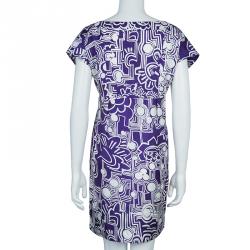 مملوكة مسبقًا فستان سي باي كلوي بنفسجي طباعة تجريدية M