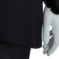 Pre Owned See by Chloe Black Balloon Sleeve Sheer Tunic Blouse L