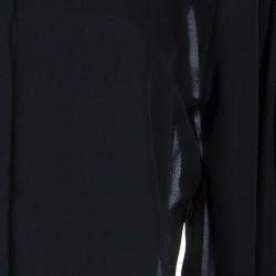 Pre Owned See by Chloe Black Balloon Sleeve Sheer Tunic Blouse L