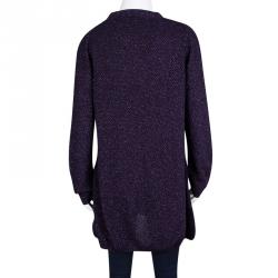 See By Chloe Purple Lurex Knit Button Front Cardigan M