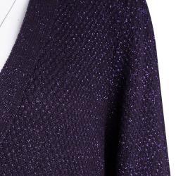 See By Chloe Purple Lurex Knit Button Front Cardigan M