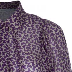 مملوكة مسبقًا توب سي باي كلوي منقوش شيفون بنفسجي M