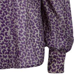 مملوكة مسبقًا توب سي باي كلوي منقوش شيفون بنفسجي M