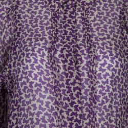 مملوكة مسبقًا توب سي باي كلوي منقوش شيفون بنفسجي M