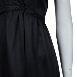 Pre Owned فستان سي باي كلوي حرير أسود فتحات مفرغة S